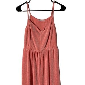 Ces Femme Pink Textured Spaghetti Strap Dress Sz S
